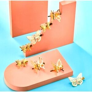 Set of 24 Pcs Gold Butterfly Hairpins